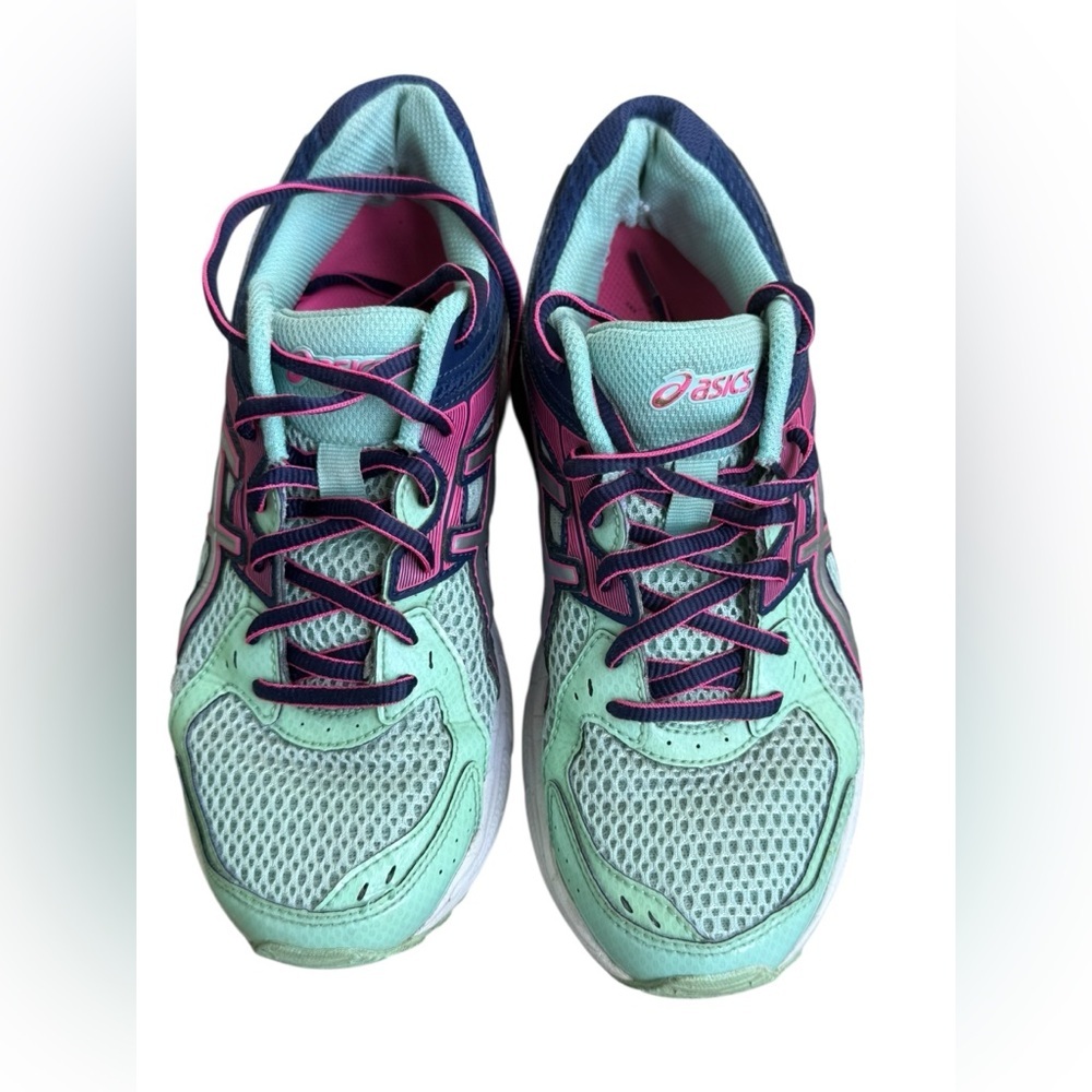Donated to Philippines—-ASICS Green and Pink Athletic Shoes with Mesh Upper - Picture 6 of 16